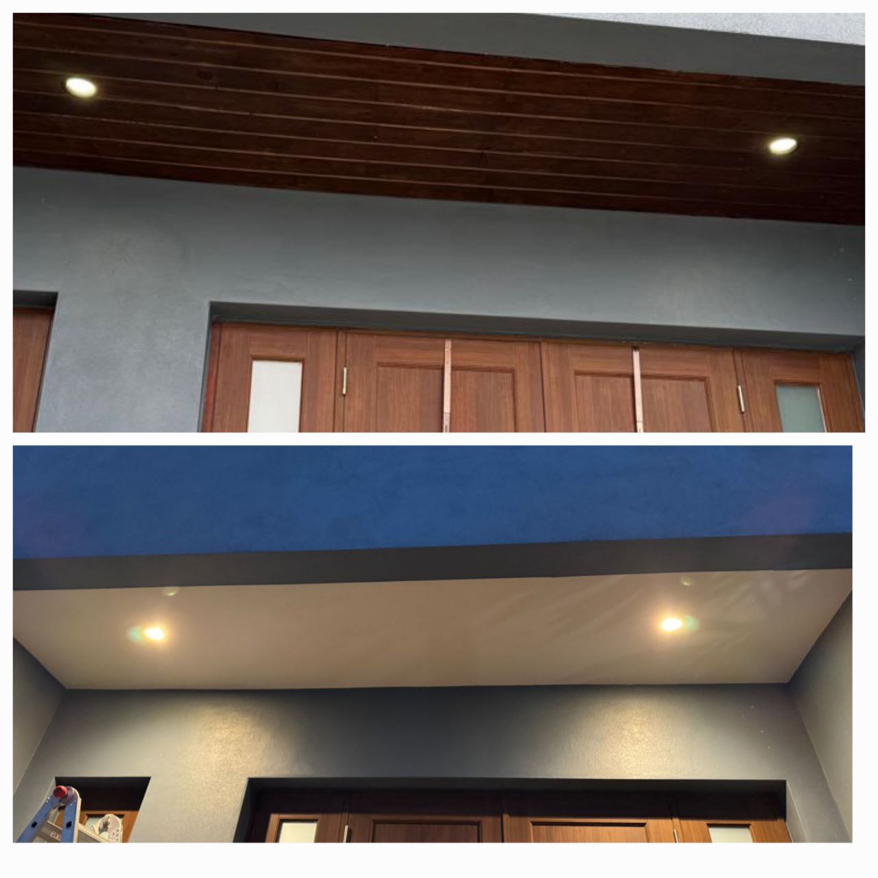 Entry ceiling update before and after