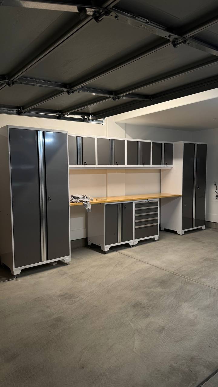 Garage storage cabinet installation