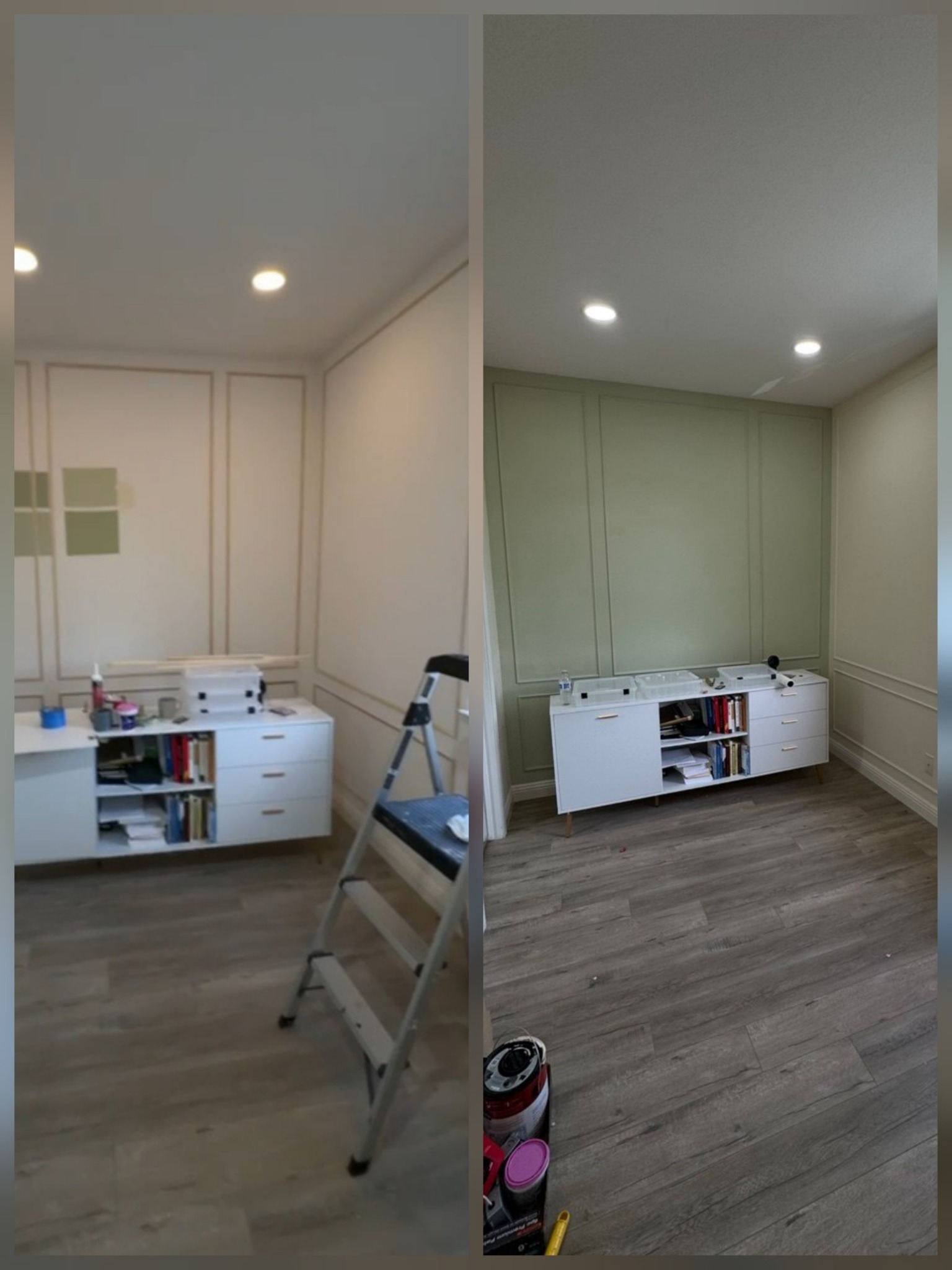 Interior painting before and after